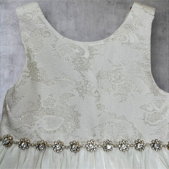 Bundle American Princess Girls Sleeveless Ivory Pink Floral Lace Tulle Dress 6 - Picture 3 of 9